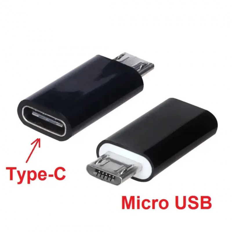 Перехідник із Micro на TYPE-C для смартфонів та інших пристроїв / Чорний