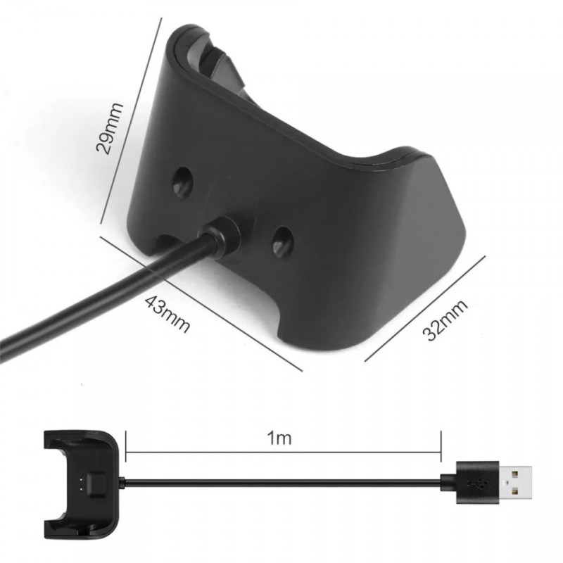 Зарядна USB станція на розумний годинник Xiaomi Huami Amazfit Bip A1608 1 метр  Чорний