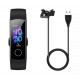 Зарядний USB кабель для браслета Honor Band 3 / Honor Band 4 / Honor Band 5 / 100 см. Чорний