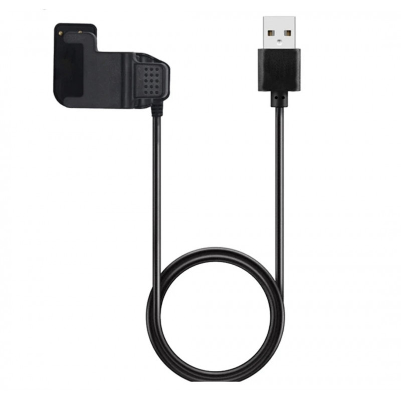 Універсальний USB кабель для зарядки смарт-годинників / 2 контакта 7 мм. / 30 см. / Чорний