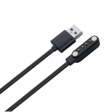 Магнітний USB кабель для дитячого смарт-годинника Q100 Q100S / 50 см. / 4 конектора / Чорний
