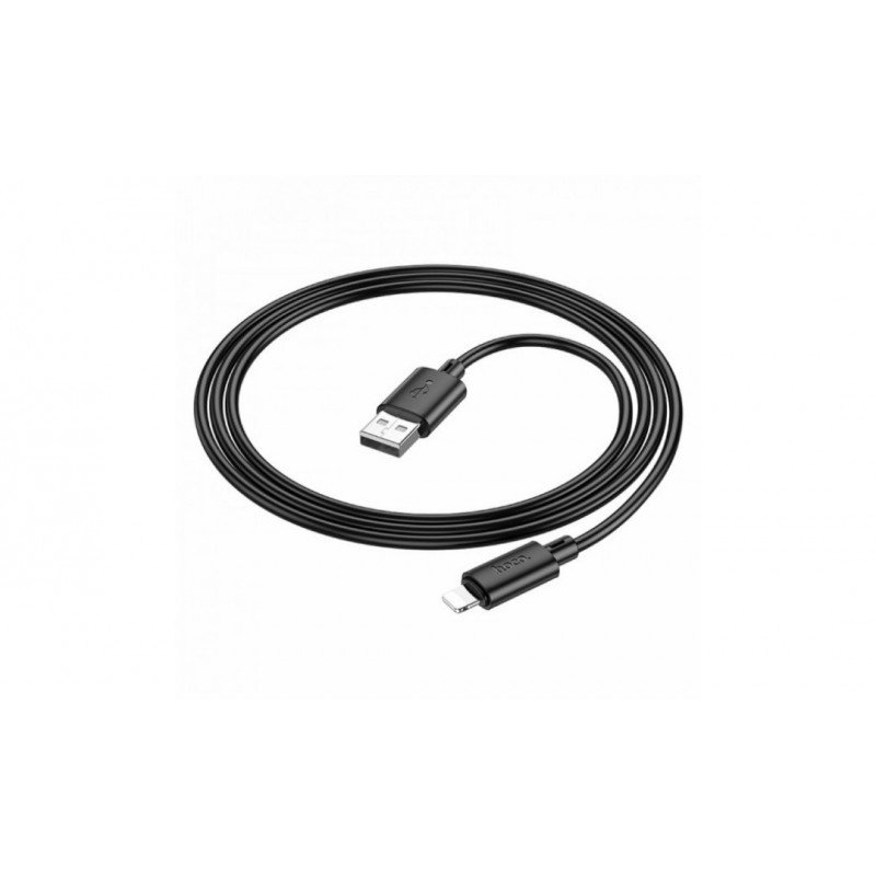 Кабель Hoco X88 / Lightning - USB для Iphone / Швидка зарядка до 2.4 ампера / 1 метр / Чорний