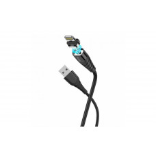 Магнітний силіконовий кабель Hoco X63 / Lightning (Iphone) - USB / 100 см. / Чорний