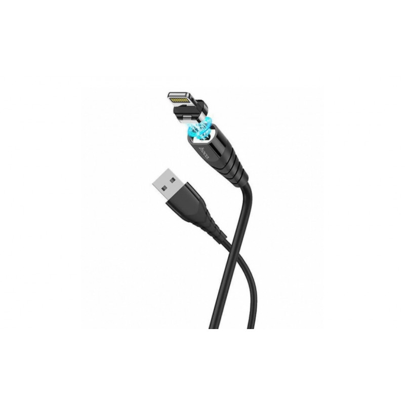 Магнітний силіконовий кабель Hoco X63 / Lightning (Iphone) - USB / 100 см. / Чорний