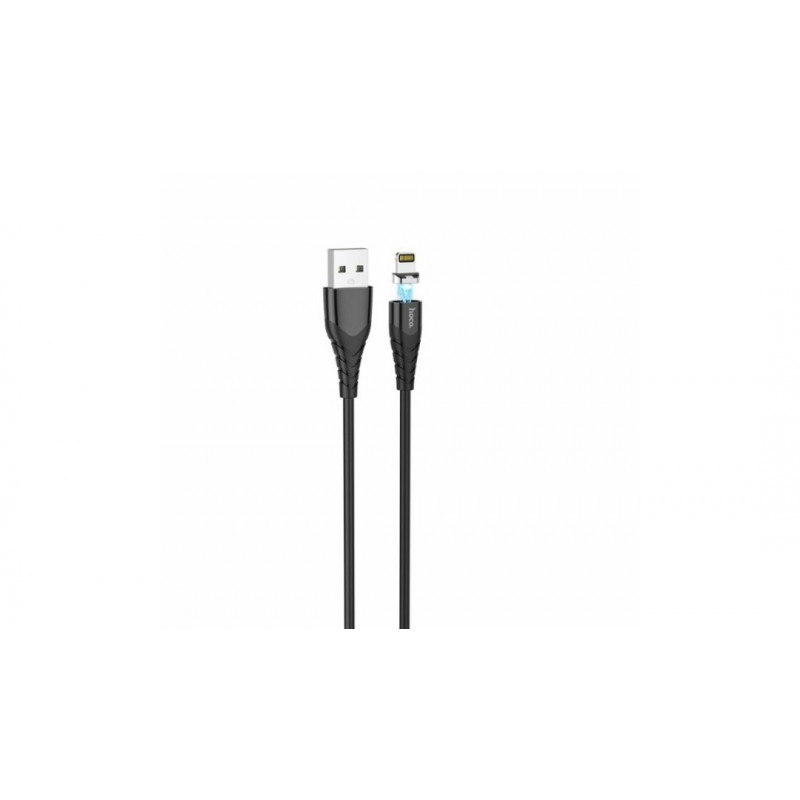 Магнітний силіконовий кабель Hoco X63 / Lightning (Iphone) - USB / 100 см. / Чорний