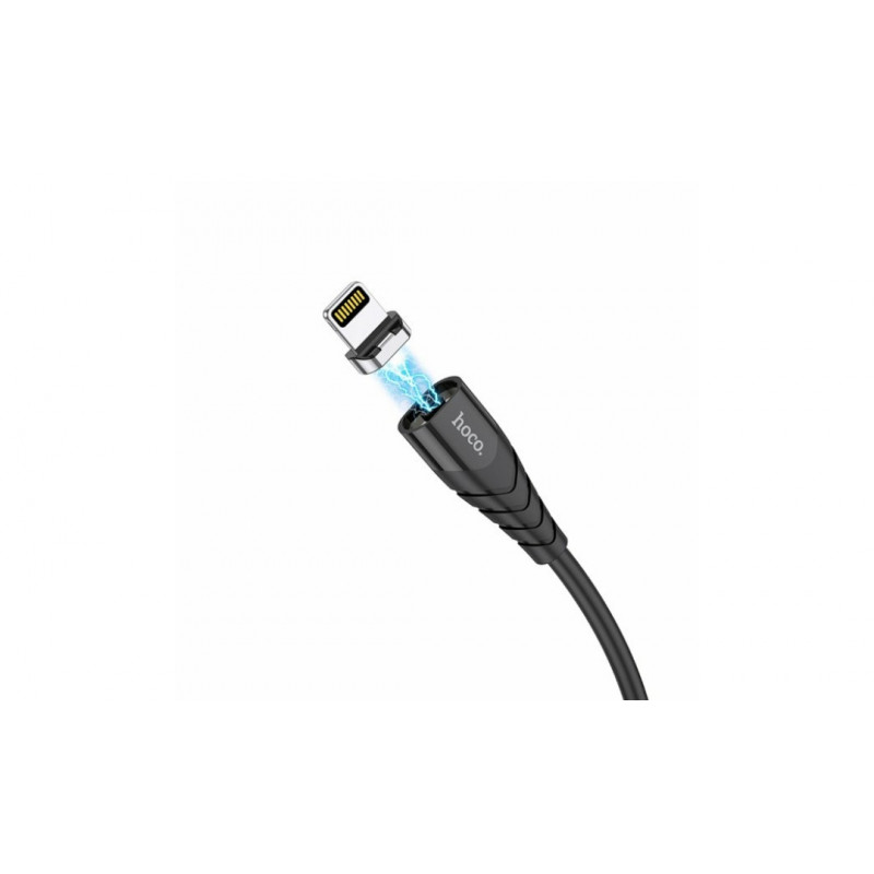 Магнітний силіконовий кабель Hoco X63 / Lightning (Iphone) - USB / 100 см. / Чорний