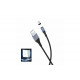 Магнітний нейлоновий кабель XO-NB125 / Micro - USB / 2 Ампера / 100 см. / Чорний