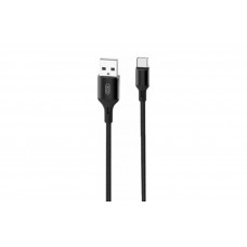 Кабель XO-NB143 / Type-C - USB / Нейлоновий / 2 ампера / 2 метра / Чорний