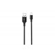 Кабель XO-NB143 / Micro - USB / Нейлоновий / 2 ампера / 2 метра / Чорний