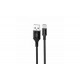 Кабель XO-NB143 / Micro - USB / Нейлоновий / 2 ампера / 2 метра / Чорний