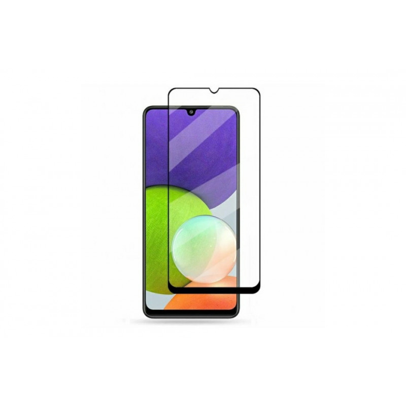 Загартоване захисне скло на Samsung Galaxy A22 (4G) SM-A225 / Чорна рамка