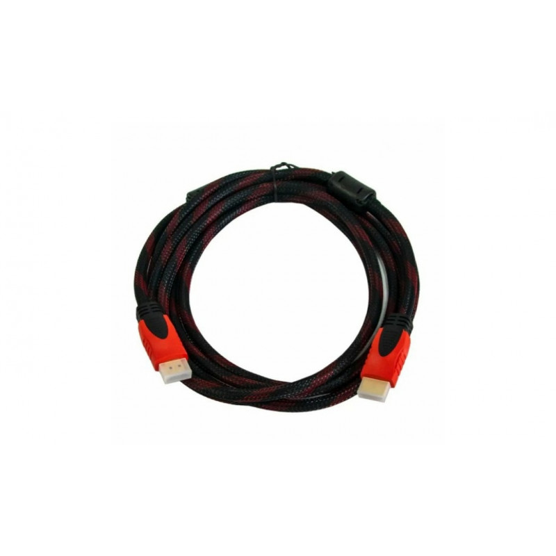 Кабель HDMI - HDMI / V1.4 / 3 метра / Нейлоновий / Чорний