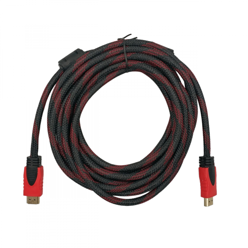 Кабель HDMI - HDMI / V1.4 / 5 метрів / Нейлоновий / Чорний