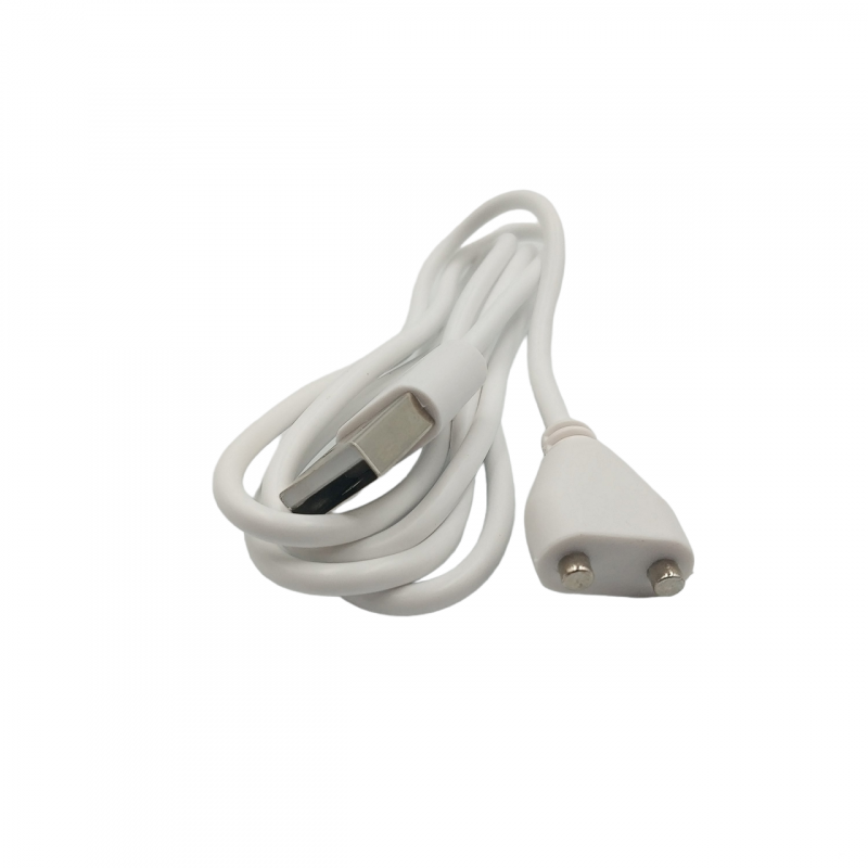 Зарядний магнітний USB-кабель для масажерів та інших портативних пристроїв/80 см. — 9 мм. / Білий