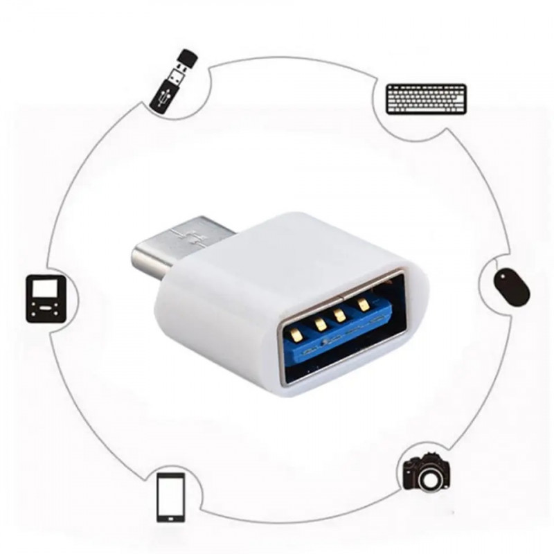 OTG Перехідник USB Type C 3.0 для карти пам'яті / Білий