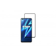 Загартоване захисне скло на смартфон Realme 6 Pro / Чорна рамка