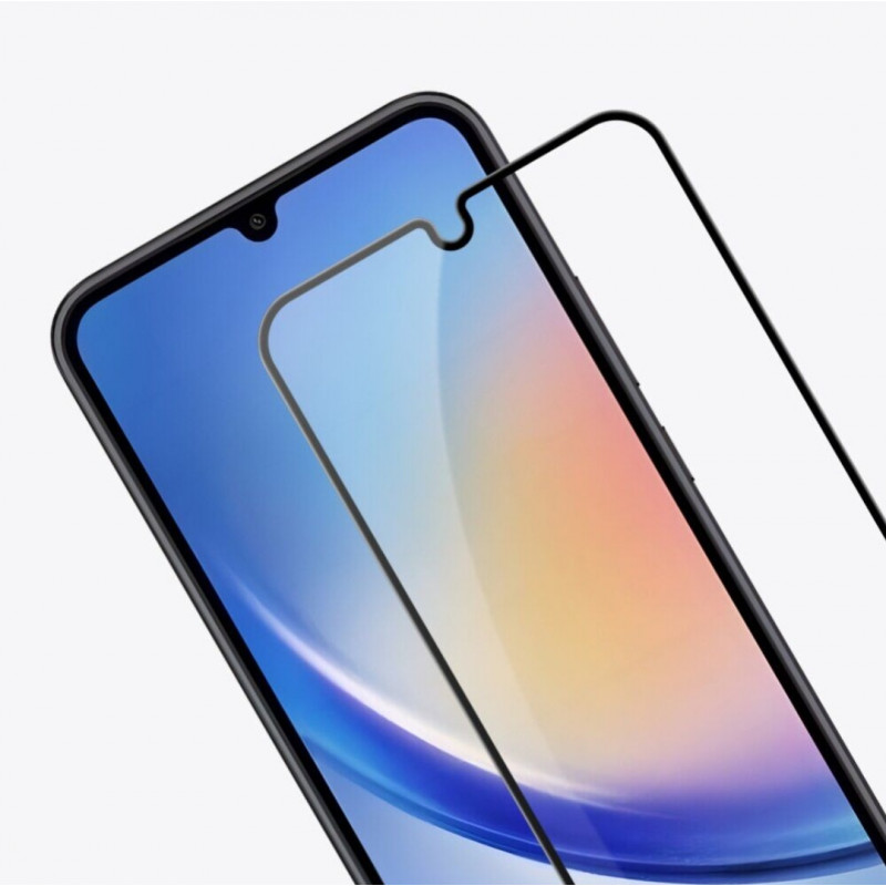 Загартоване захисне скло на смартфон Samsung Galaxy A34/ Чорна рамка
