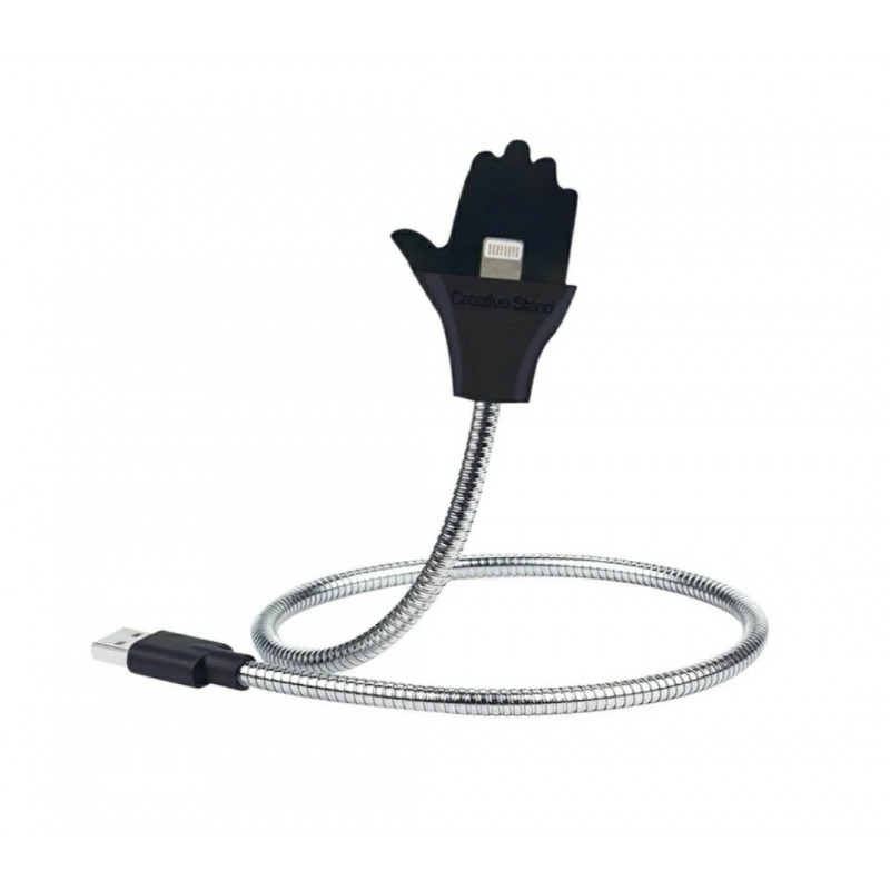Зарядний гнучкий металевий кабель Cable Data Coil Brace для для iPod mini / Сірий