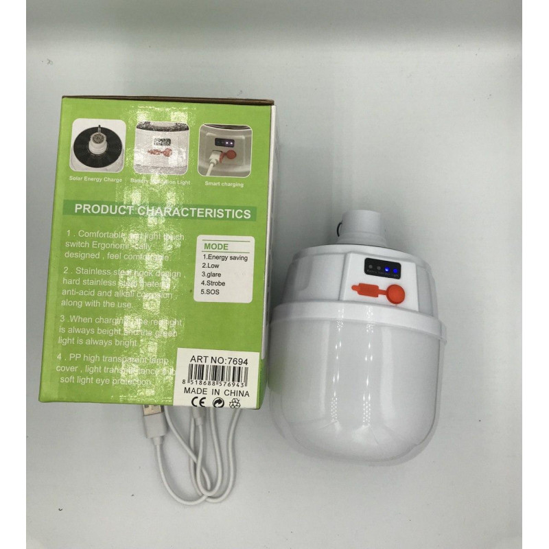 Кемпінговий ліхтар Solar Emergency Charging lamp / Підвісна лампа / Білий