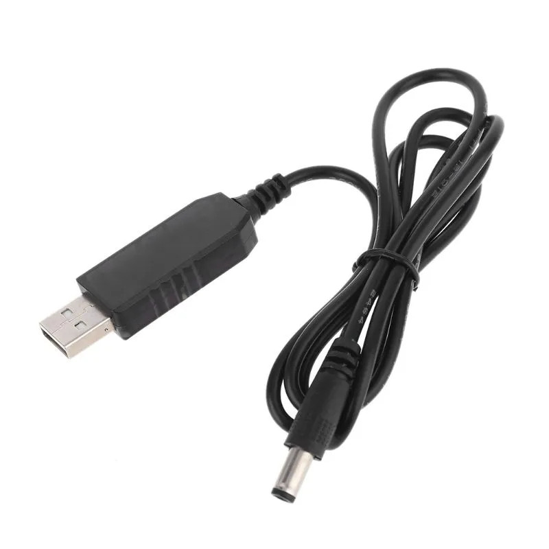 Кабель для живлення роутерів та інших пристроїв 5.5 * 2.5 мм. / USB 5 вольт на DC 12 вольт / 100 см. / Чорний