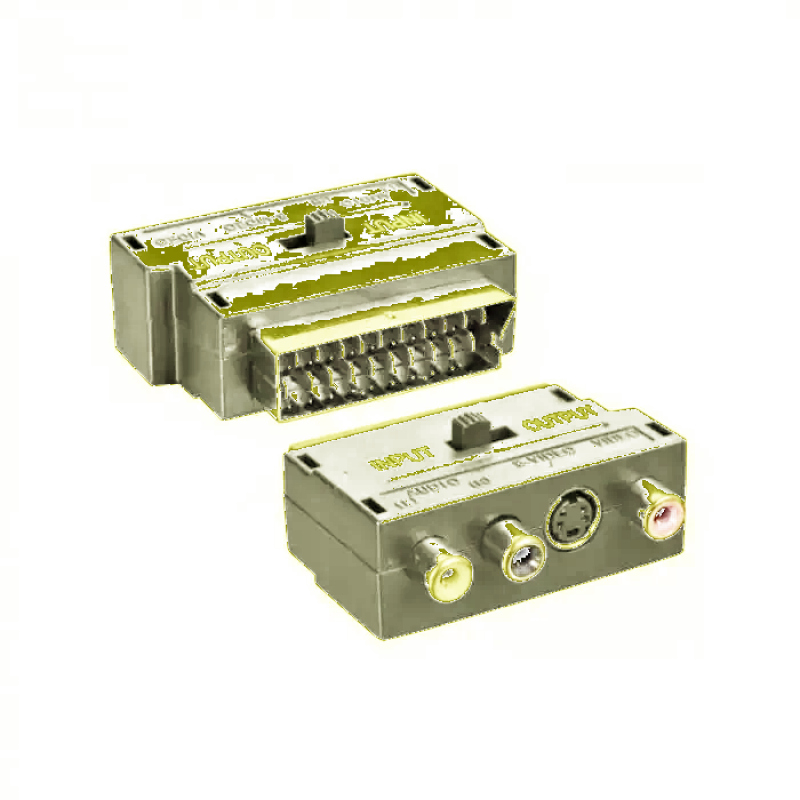 Перехідник Scart-3 RCA / Перехідник Скарт 3 RCA  / Чорний