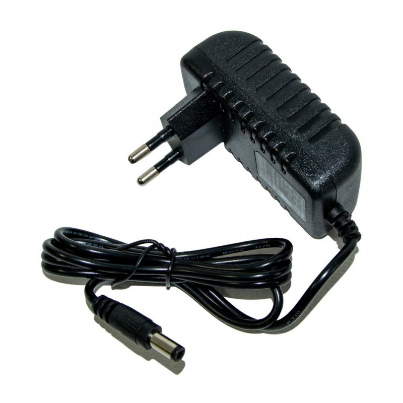 Мережевий зарядний пристрій / 12V 2A, AC/DC Power Adapter / Універсальний блок живлення / Чорний