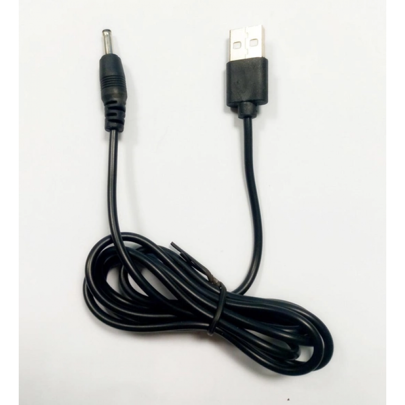 Кабель USB - DC 3.5 mm для ліхтариків, нічників / 1 метр / Чорний