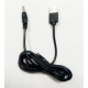 Кабель USB - DC 3.5 mm для ліхтариків, нічників / 1 метр / Чорний