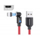 Магнітний кабель USLION 2 в 1 / Micro - USB / 540 градусів / Круглий / 200 см. / Червоний