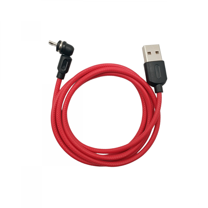 Магнітний кабель USLION 2 в 1 / Type-C - USB / 540 градусів / Круглий / 200 см. / Червоний