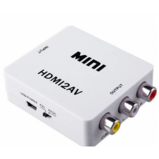 Конвертер HDMI to AV RCA тюльпан переходник / Адаптер 1080p з живленням / Білий