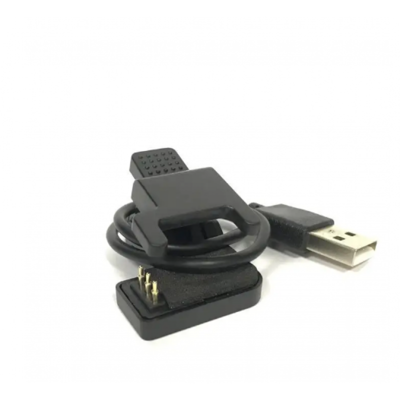 Адаптер USB кабель для смарт-годин на 3 контакти (3 мм) 30 см./ Зажим для зарядного пристрою / Чорний