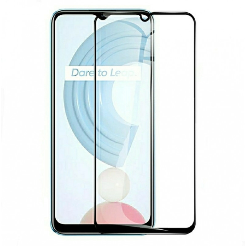 Загартоване захисне скло на Realme C53 з Чорною рамкою