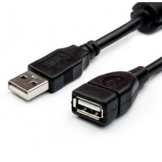 Кабель-подовжувач USB 2.0 AM-AF / для швидкої передачі даних 1 FERITE / 1.5 метра / Чорний