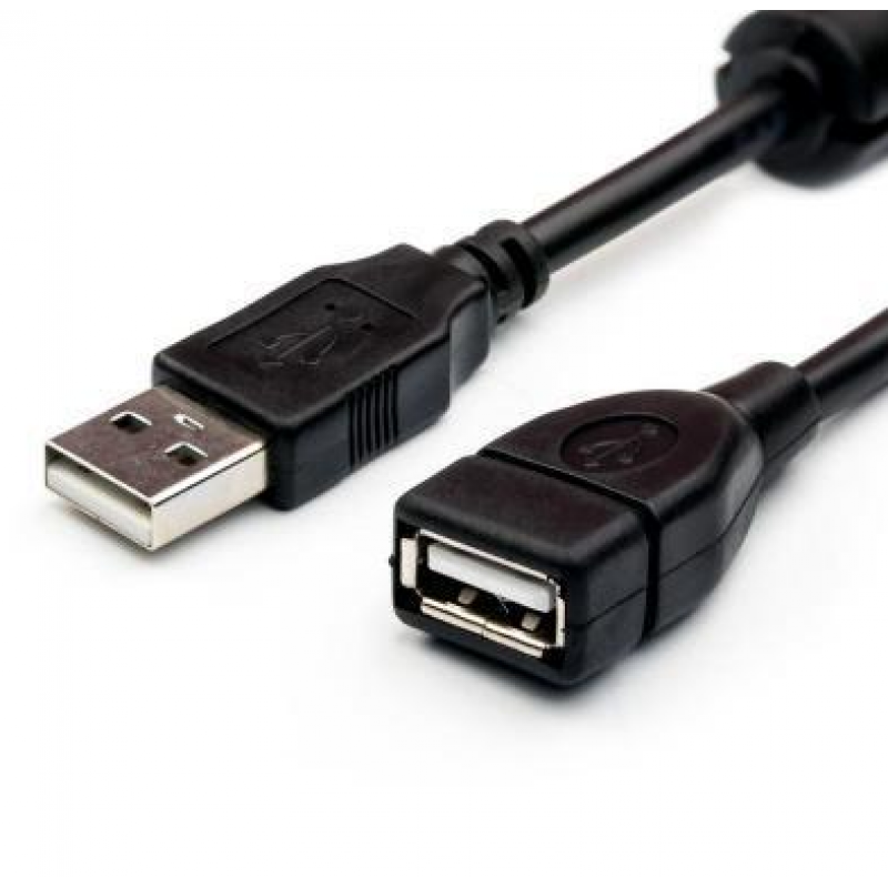 Кабель-подовжувач USB 2.0 AM-AF / для швидкої передачі даних 1 FERITE / 1.5 метра / Чорний