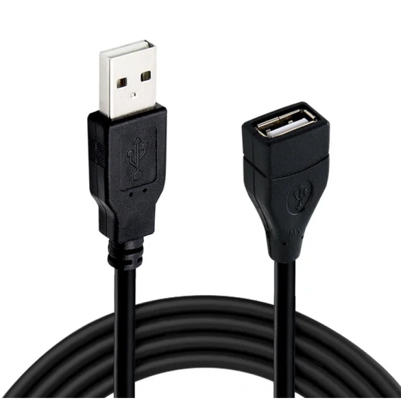 Кабель-подовжувач USB 2.0 AM-AF / для швидкої передачі даних 1 FERITE / 1.5 метра / Чорний