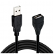 Кабель-подовжувач USB 2.0 AM-AF / для швидкої передачі даних 1 FERITE / 1.5 метра / Чорний