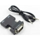 Перехідник HDMI - VGA для передачі відео і аудіо сигналу / Чорний