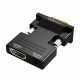 Перехідник HDMI - VGA для передачі відео і аудіо сигналу / Чорний