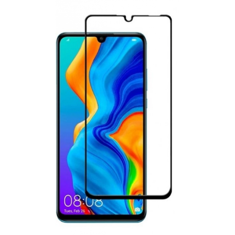 Загартоване захисне скло на Huawei Nova 4е / Чорна рамка