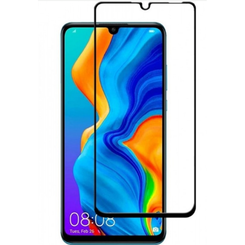 Загартоване захисне скло на Huawei Nova 4е / Чорна рамка