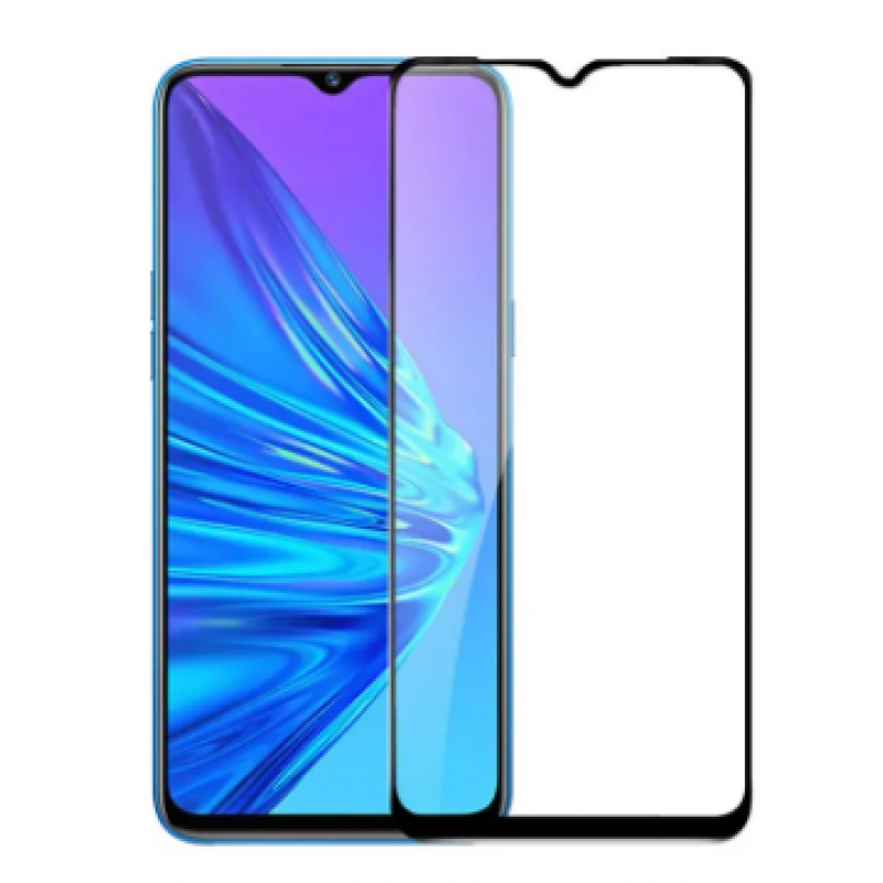 Загартоване захисне скло на смартфон Realme 5 / Чорна рамка