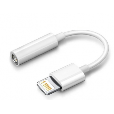 Перехідник з Lightning (Apple iPhone 5 - 14 Pro Max) на аудіо Mini jack 3.5 mm. / Білий