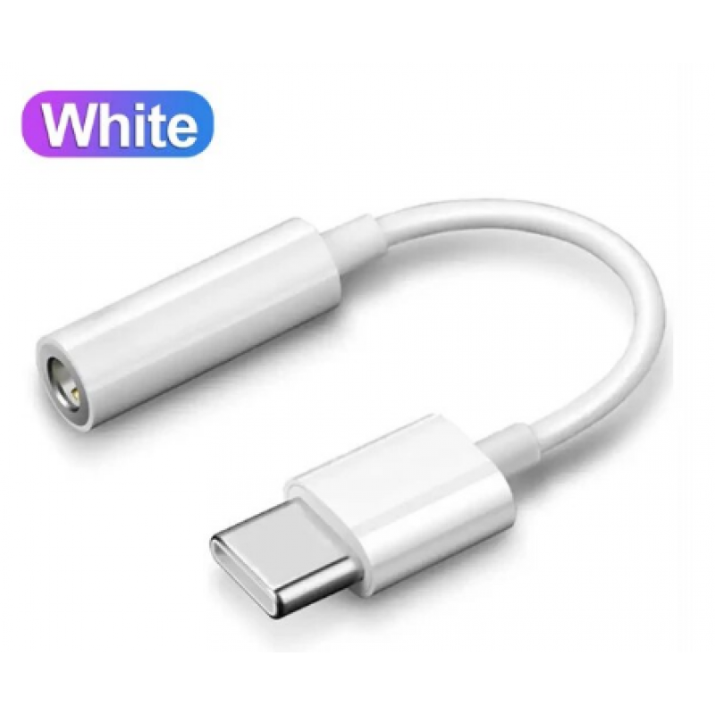 Перехідник для Iphone 15, 15 pro, 15 pro max, 15 plus з Type-C на аудіо 3.5 mm / Білий