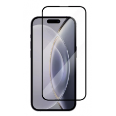 Загартоване скло на iPhone 15 Pro Max / Повне покриття / Чорна рамка