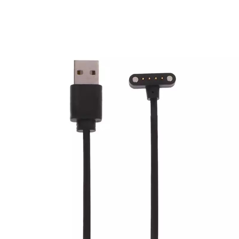 Магнітний USB кабель для смарт-годинника DM98 DM99 (9 мм) 4 конектора Чорний