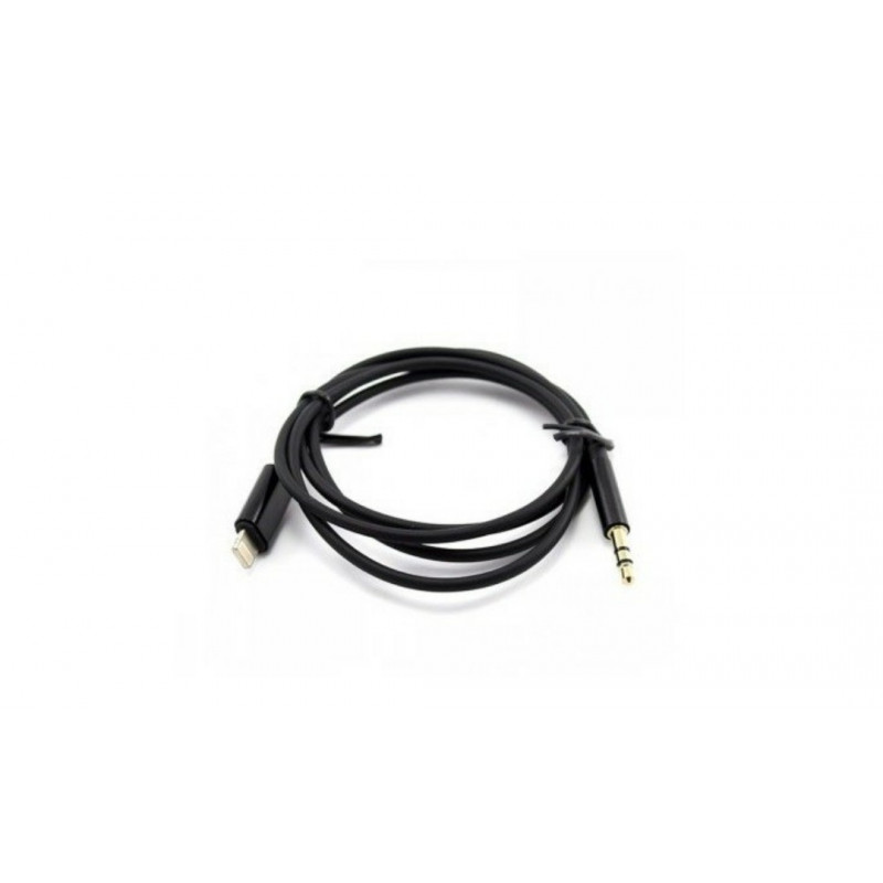 Перехідник кабель з Lightning на AUX аудіо 3.5 mm. / 1 метр / Чорний