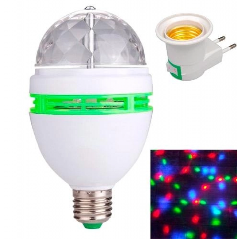 Світлодіодна лампа, що обертається Full color rotating lamp / Диско лампа/ Білий