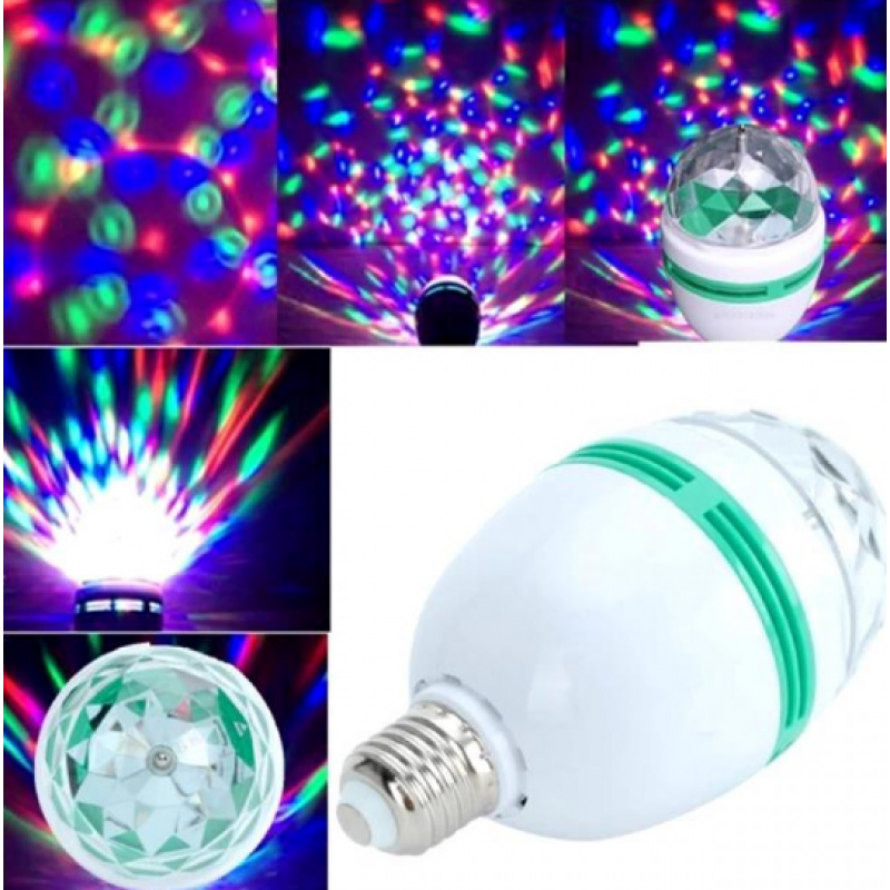 Світлодіодна лампа, що обертається Full color rotating lamp / Диско лампа/ Білий
