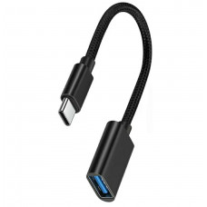 Кабель OTG Type-c / Швидкість 3.0 / Нейлонове сплетіння / Чорний